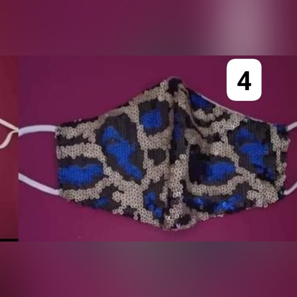 Sequin Leopard Facemasks/Adults/ 4 Colour, Lotbof 18 - Picture 4 of 11